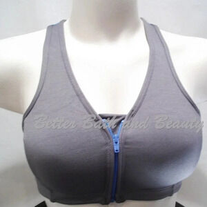SMALL Hanes HC32 Wire Free Zip‎ Front Sports Bra